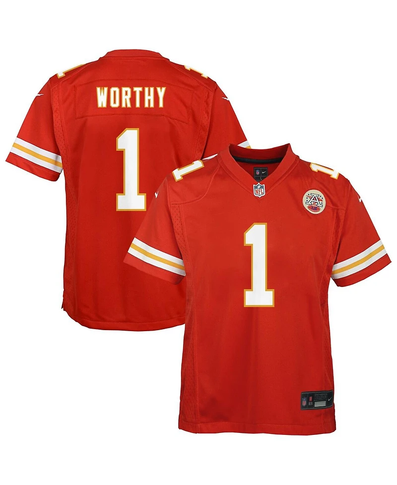 Nike Big Boys and Girls Xavier Worthy Red Kansas City Chiefs Team Game Jersey