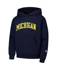 Champion Big Boys and Girls Navy Michigan Wolverines Basic Arch Hoodie