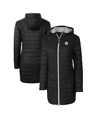 Cutter & Buck Women's Black Pittsburgh Steelers Rainier PrimaLoft Eco Insulated Full-Zip Hooded Jacket