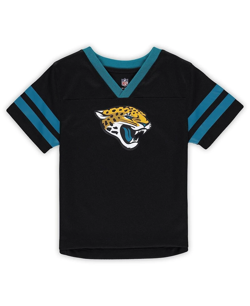 Outerstuff Toddler 2-Piece Black/Teal Jacksonville Jaguars Red Zone V-Neck T-Shirt and Pants Set