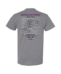 Hendrick Motorsports Team Collection Men's Heather Charcoal Alex Bowman 2026 Nascar Schedule T-Shirt