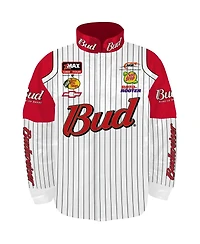 Jr Motorsports Official Team Apparel Men's White/Red Dale Earnhardt Jr. Budweiser Uniform Full-Snap Jacket