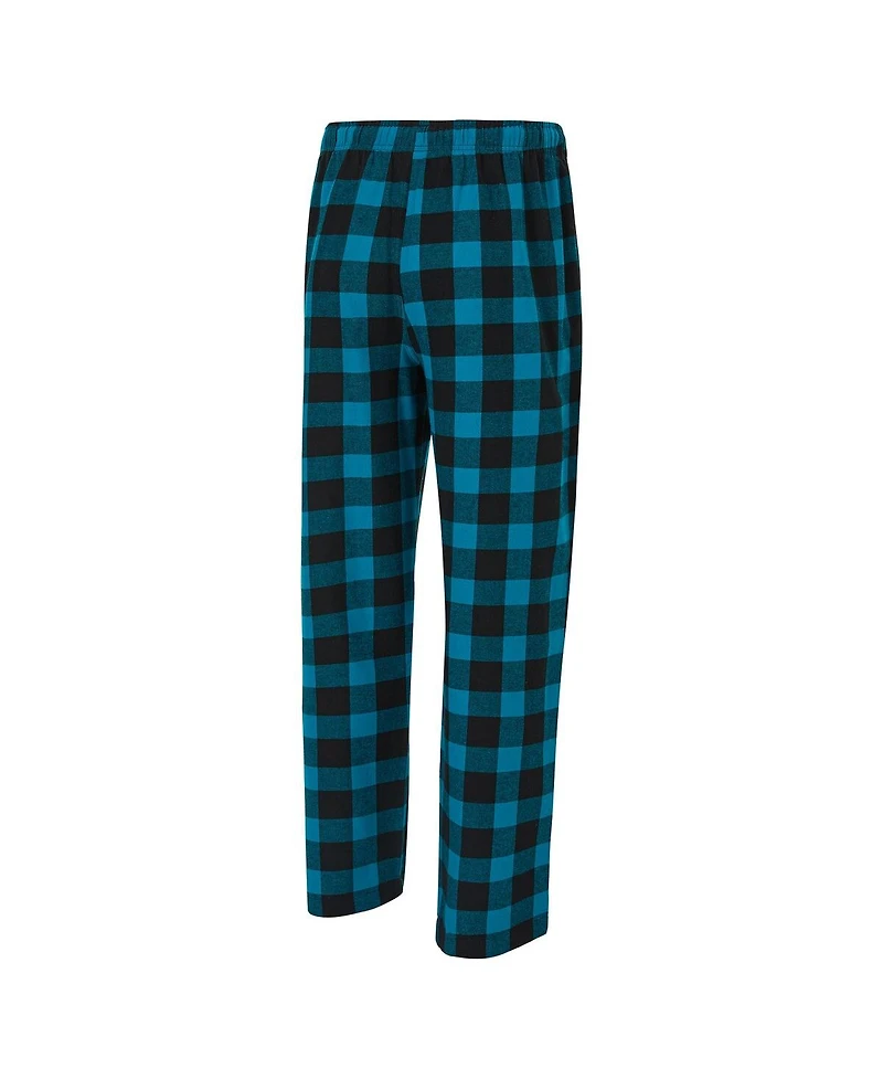 Concepts Sport Men's 2-Piece Black/Teal Jacksonville Jaguars Avondale T-Shirt and Flannel Pants Set