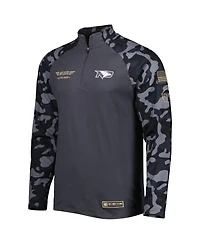 Colosseum Men's Charcoal North Dakota College Wildcats Oht Military Appreciation Long Range Raglan Quarter-Zip Sweatshirt