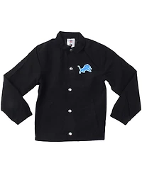 Wes & Willy Big Boys and Girls Black Detroit Lions T Buck's Full-Snap Coaching Jacket