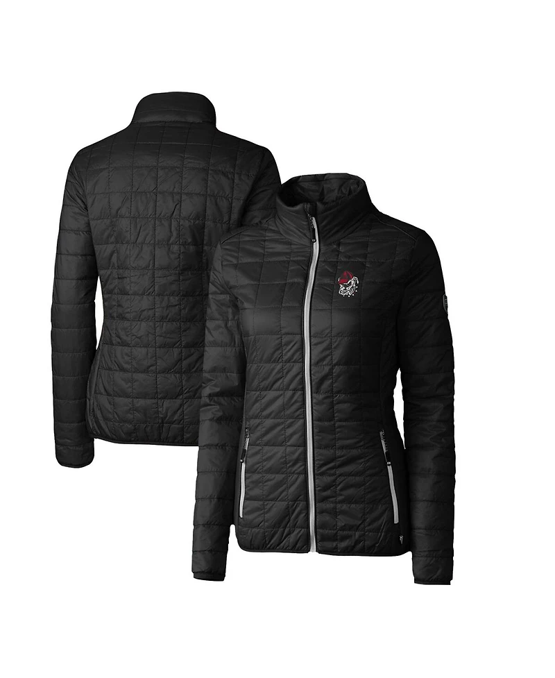Cutter & Buck Women's Black Georgia Bulldogs Rainier Eco Insulated Puffer Full-Zip Jacket