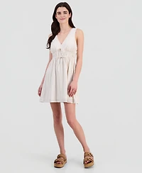 Sincerely Jules Juniors' Striped Picot-Trim Mini Dress