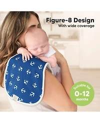 5pk Urban Baby Burp Cloths, Organic Burping Cloth for Babies, Rags Girls, Boys