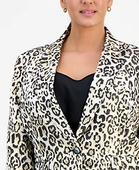 Tahari Asl Plus Leopard-Print Blazer