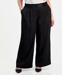 Tahari Asl Plus Crinkle-Satin Pants