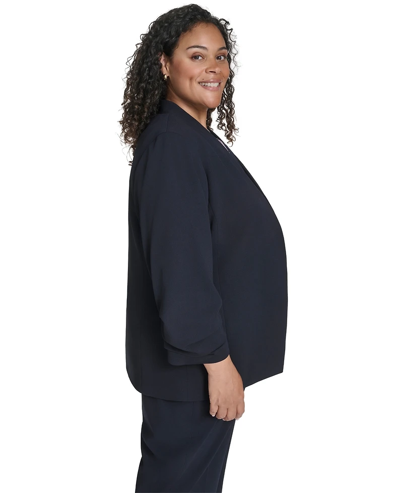 Calvin Klein Plus Collarless 3/4-Sleeve Jacket