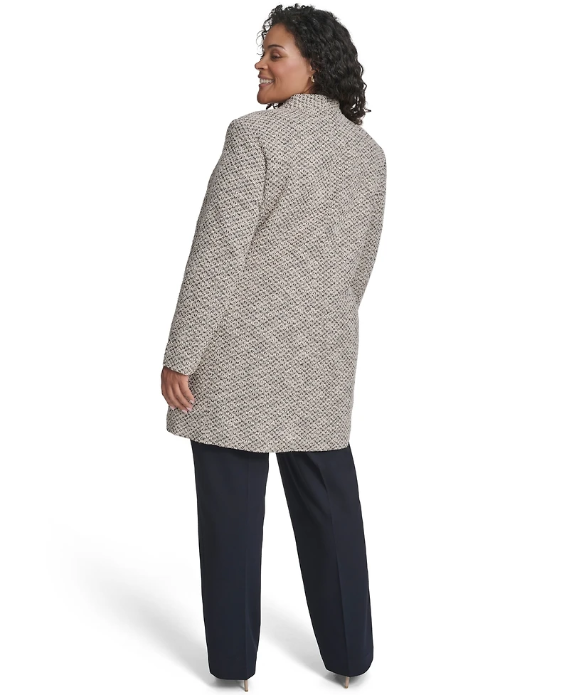 Calvin Klein Plus Collarless Shoulder Padded Jacket