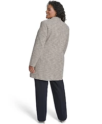 Calvin Klein Plus Collarless Shoulder Padded Jacket