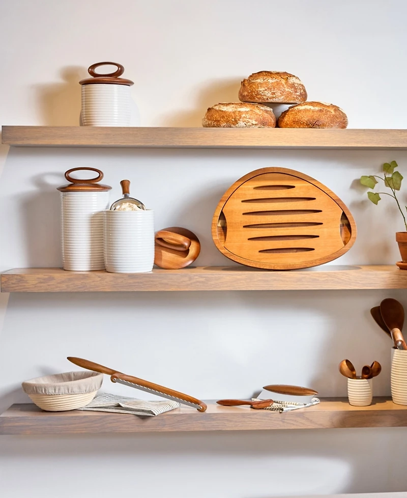 Nambe Breaking Bread Measuring Spoons with Canister