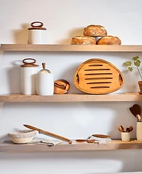 Nambe Breaking Bread Measuring Spoons with Canister