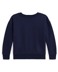 Polo Ralph Lauren Girls 2T-6X Bear Printed Boxy Sweatshirt