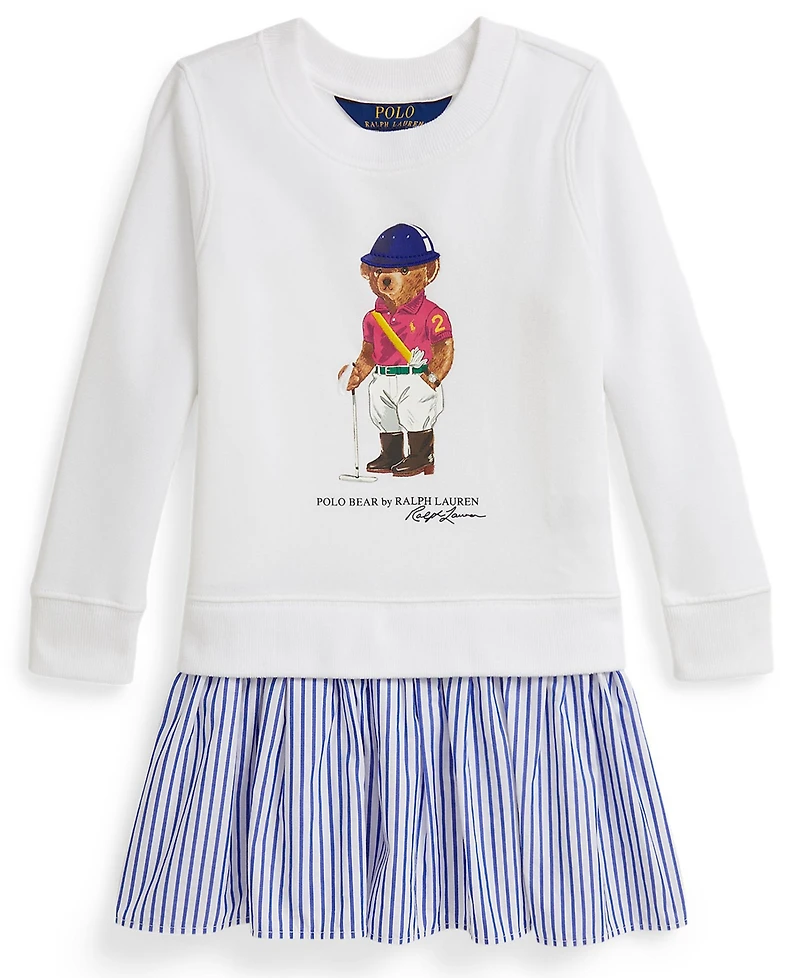 Polo Ralph Lauren Girls 2T-6X Bear Striped Skirt Dress