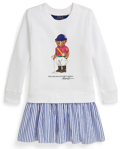 Polo Ralph Lauren Girls 2T-6X Bear Striped Skirt Dress