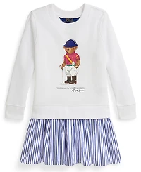 Polo Ralph Lauren Girls 2T-6X Bear Striped Skirt Dress