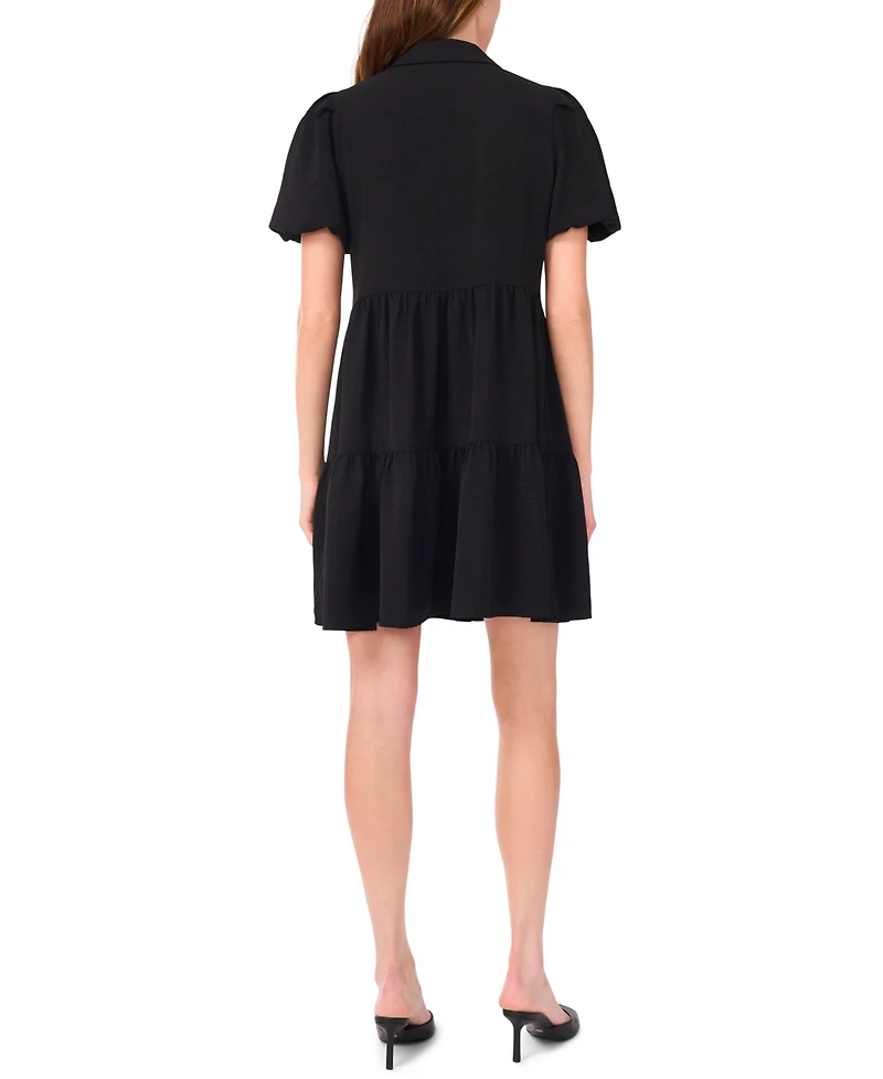 Msk Women's Puff-Sleeve Fit & Flare Shirtdress