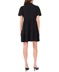 Msk Women's Puff-Sleeve Fit & Flare Shirtdress