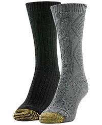 Gold Toe Women's 2-Pack Diamond Cable Crew Socks