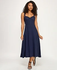 Seni & Cade Juniors' Sweetheart Neck Corset Midi Dress