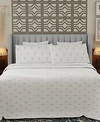 Color Sense Brushed Cool Crisp Printed Cotton 4-Pc. Sheet Set