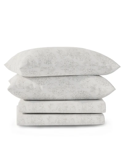 Color Sense Brushed Cool Crisp Printed Cotton 4-Pc. Sheet Set
