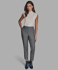 Bcbg Women's Plaid High-Rise Straight Pants