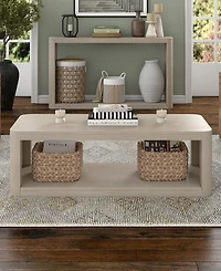 Hudson & Canal Kellan 47" Wood Wide Rectangular Coffee Table