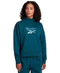 Reebok Women's Medium Vector Mock Neck Sweatshirt