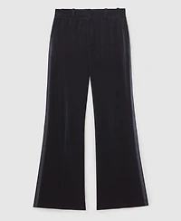 Reiss Women's Cotton Velvet Satin-Stripe Flared Pants