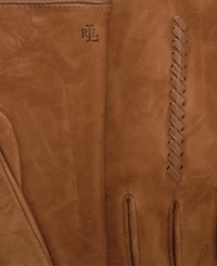 Lauren Ralph Suede Leather Whip Stitch Touch Glove