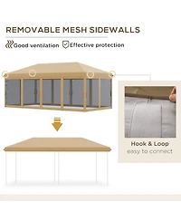 Outsunny Outdoor 10' x 20' Patio Gazebo Outdoor Pop-Up Canopy with Sidewalls, 6 Mesh Walls for Party, Events, Backyard, Lawn