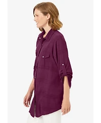 Woman Within Women's Cotton Gauze Bigshirt