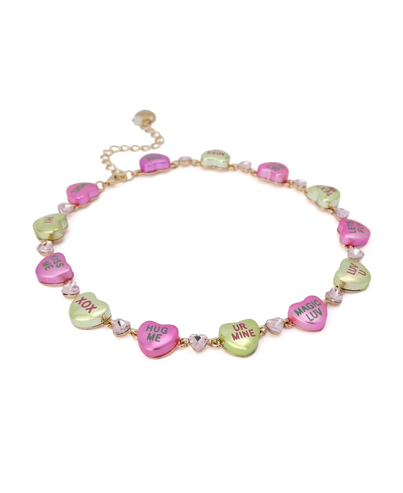 Betsey Johnson Faux Stone Sweetheart Collar Necklace