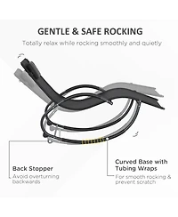 Outsunny Outdoor Rocking Chair Chaise Lounge Chair for Sun ning