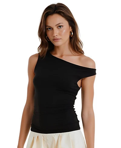 Modenaire Women's One-Shoulder Ruched Jersey Top