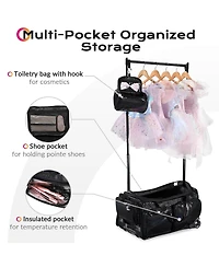 Byootique Dance Competition Bag with Wheels Suitcase Travel Duffle Fa Rose