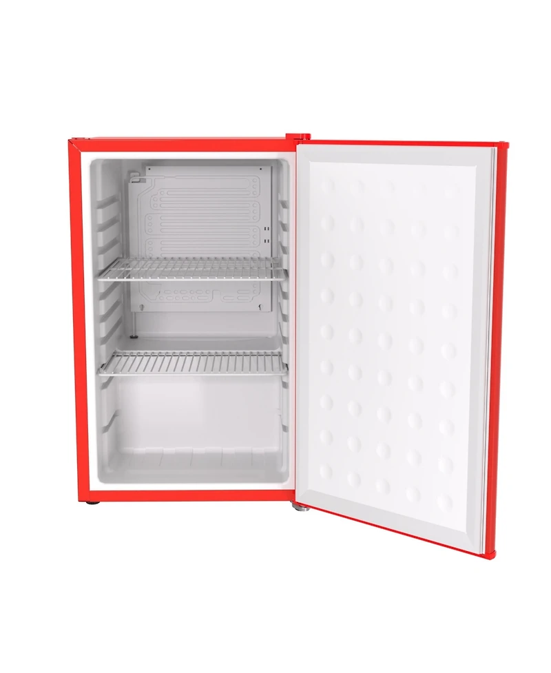 SnowlionPremium 65 L Solid Door Mini Refrigerator, Freestanding Under-Counter in Red
