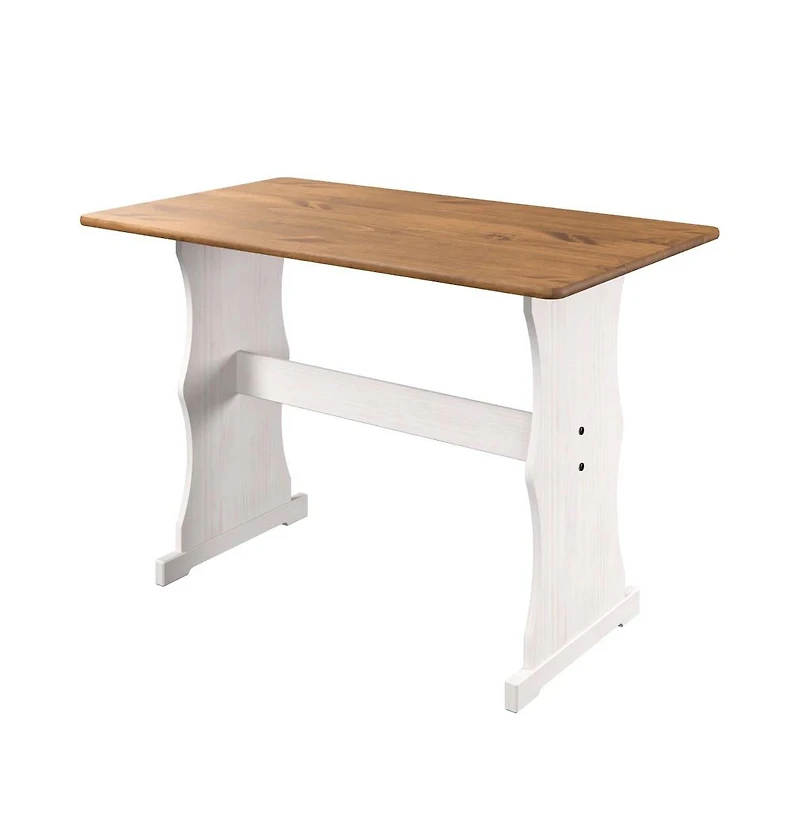 Os Home and Office Furniture Solid Pine Corner Dining Booth in Distressed White
