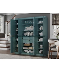 Palace Imports 100% Solid Wood 65" Pantry Cabinet with Raised Panel Doors, 2-Drawers & Adjustable Shelves