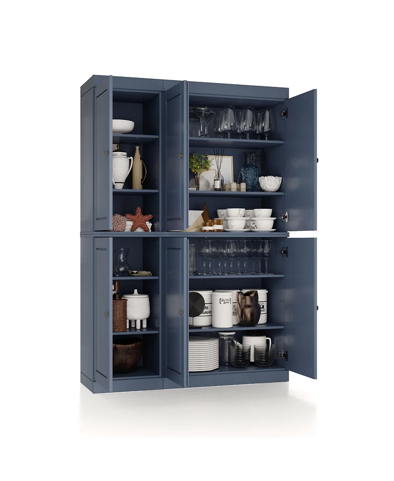 Palace Imports 100% Solid Wood 48.5" Pantry Cabinet with Raised Panel Doors & Adjustable Shelves