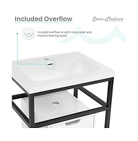 Ivy 24" Freestanding Bathroom Vanity in Black with Sink Top