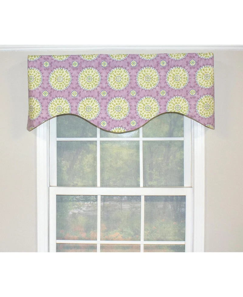 Rlf Home Canne Cornice 100% Cotton with Fully Lined 3" Rod Pocket Valnance for Windows 50" x 17" Heather