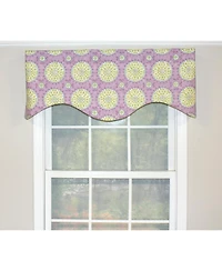 Rlf Home Canne Cornice 100% Cotton with Fully Lined 3" Rod Pocket Valnance for Windows 50" x 17" Heather