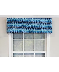 Rlf Home See Saw Tailored 100% Cotton with Fully Lined 3" Rod Pocket Valnance for Windows 50" x 14" Blue