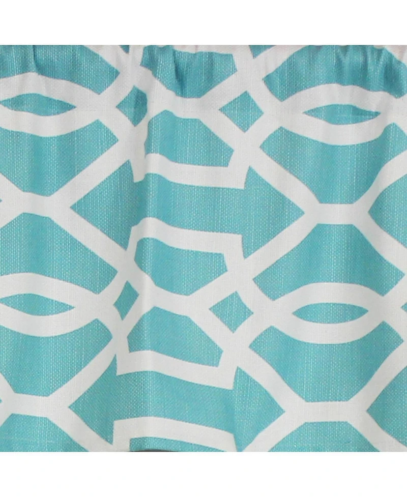 Rlf Home Moroccan Tailored 100% Cotton with Fully Lined 3" Rod Pocket Valnance for Windows 50" x 14" Turquoise