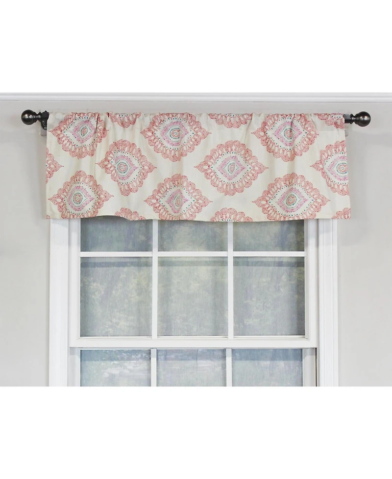 Rlf Home Exquisite Tailored 100% Cotton with Fully Lined 3" Rod Pocket Valnance for Windows 50" x 14" Scarlet